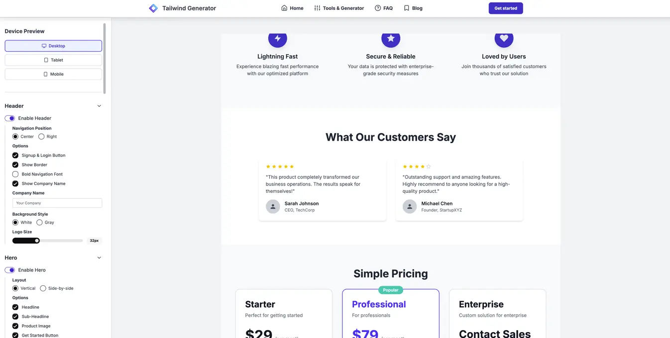 Landing Page Generator Preview